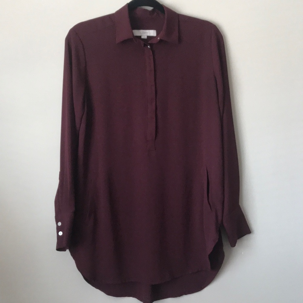LOFT maroon blouse